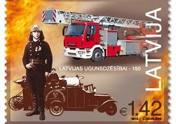 Latvijas Pasts izdod jaunu pastmarku Latvijas ugunsdzēsībai 150