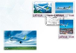 Atjaunoto personalizēto pastmarku pakalpojumu Latvijas Pasts uzsāk ar Latvijas mūsdienu aviācijai un muzejiem veltītu pastmarku sēriju