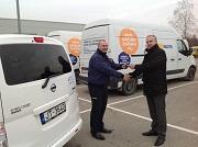 Latvijas Pasts drivers testing capabilities of environmentally friendly electric minivan for short-distance mail deliveries