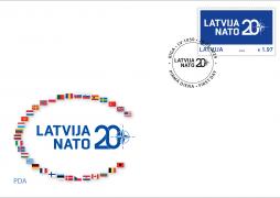 A stamp dedicated to the 20th anniversary of Latvia in NATO to be released