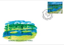 A new stamp showcases Kemeri National Park as a miniature painting