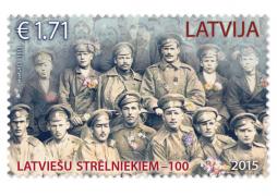 Latvijas Pasts izdod pastmarku Latviešu strēlniekiem - 100
