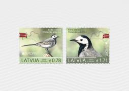 This year the Europa series stamps feature the white wagtail – the Latvian national bird