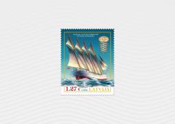  Latvijas Pasts releases a stamp featuring the historical four-mast motor-sailing ship Eurasia build in Engure Municipality