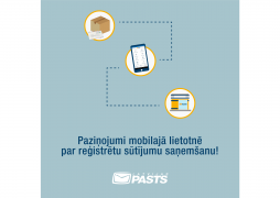 Notifications about the receipt of registered items are now also available in Latvijas Pasts mobile application