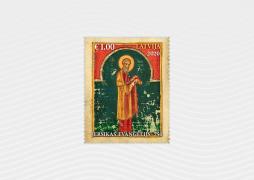 Latvijas Pasts releases a stamp in honour of the Gospel of Jersika, a parchment manuscript dating back to 1270