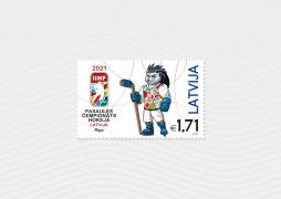 Latvijas Pasts releases a stamp in honour of the Ice Hockey World Championship taking place in Latvia