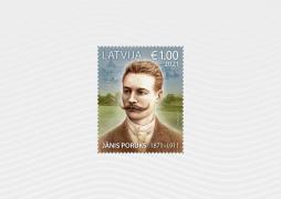 Latvijas Pasts releases a stamp on the 150th anniversary of the Latvian writer and poet Jānis Poruks