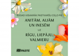Holders of the names Anita, Aija and Inese in Riga, Liepāja, Valmiera and Ventspils will receive most postcards with greetings on Mother’s Day