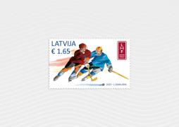 Latvijas Pasts, in collaboration with the Latvian Ice Hockey Federation, releases a stamp dedicated to hockey in Latvia 