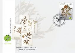 Latvijas Pasts makes an addition to the series Unique Exhibits of the Latvian Museum of Natural History by releasing a new stamp Herbarium of the 19th Century