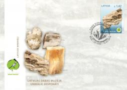 Latvijas Pasts supplements the series Unique Exhibits of the Latvian Museum of Natural History with a stamp featuring gypsum rock  