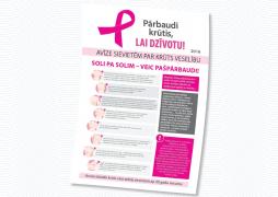 Free breast health information leaflet available at Latvijas Pasts offices