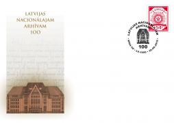 Latvijas Pasts izdod speciālo aploksni Latvijas Nacionālā arhīva dibināšanas 100.gadadienā