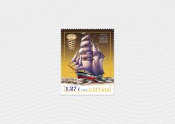 Latvijas Pasts izdod pastmarku ar vēsturisku Ainažos būvētu trīs mastu burukuģi – barkentīnu Mercator