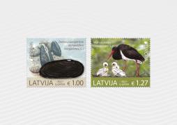 This year’s stamps in the joint Europa series feature endangered species: the black stork and the freshwater pearl mussel 