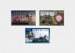 Atzīmējot Latvijas armijas 100.gadadienu, Latvijas Pasts izdod trīs pastmarkas