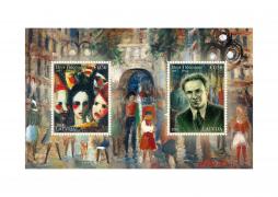 Latvijas Pasts releases a stamp block dedicated to Jānis Tīdemanis in the series Outstanding Latvian Artists; presentation of the block will be held on the 26th of May 