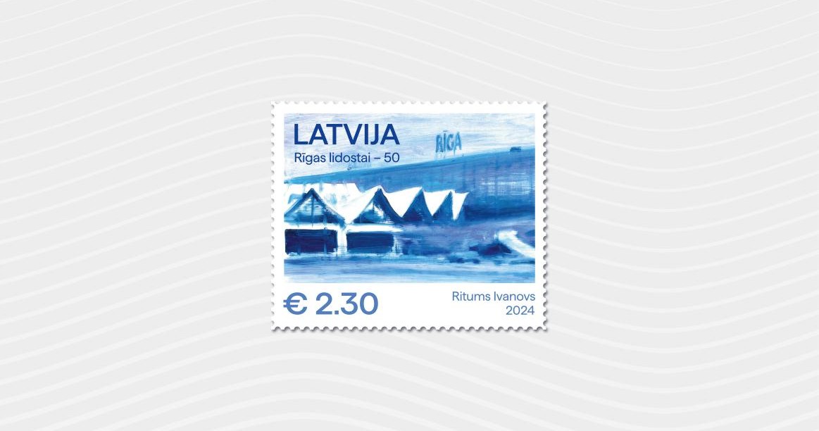 RIX_2024_public Izdod RIX Rīgas lidostas 50 gadu jubilejai veltītu pastmarku