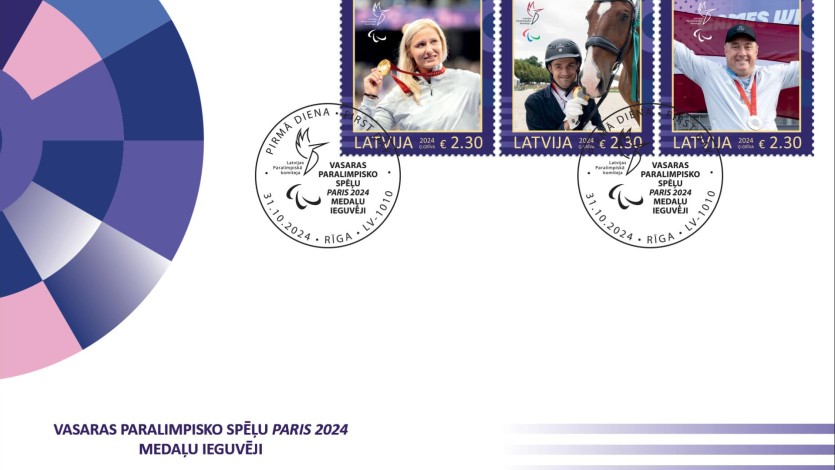 2024-10-29_11_19_45_LP izdod pastmarku Paralimpisko spelu Parize 2024 cempioniem Latvijas Pasts dedicates a block of stamps to Paris Paralympics champions