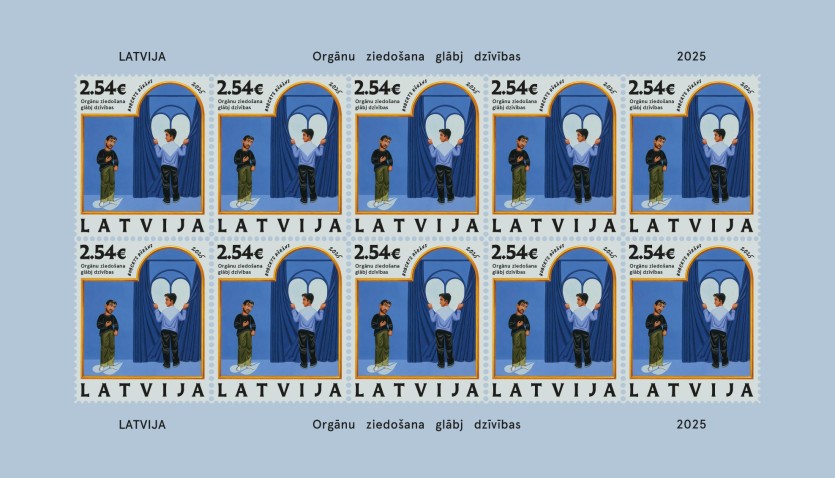 Orgānu ziedošanas tēmai veltīta pastmarka_loksne Izdos pastmarku, aicinot glābt dzīvības