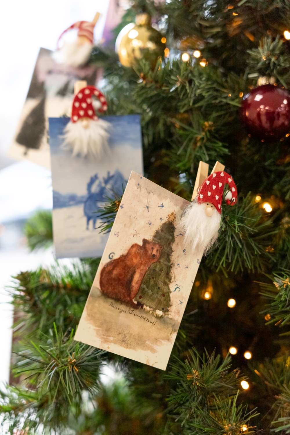 21.11.2025-10 roka tur jauno pastmarku sloksnes uz eglītes fona